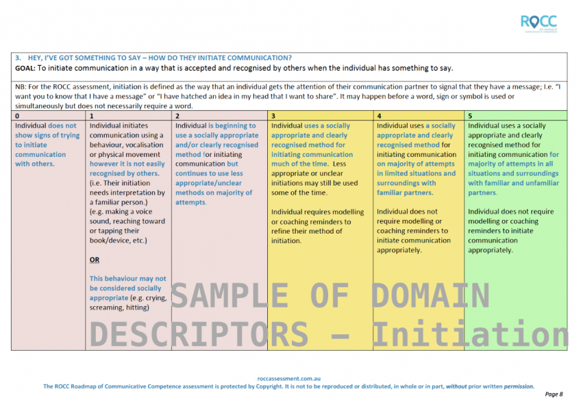 How were the domain descriptors and scoring devised?